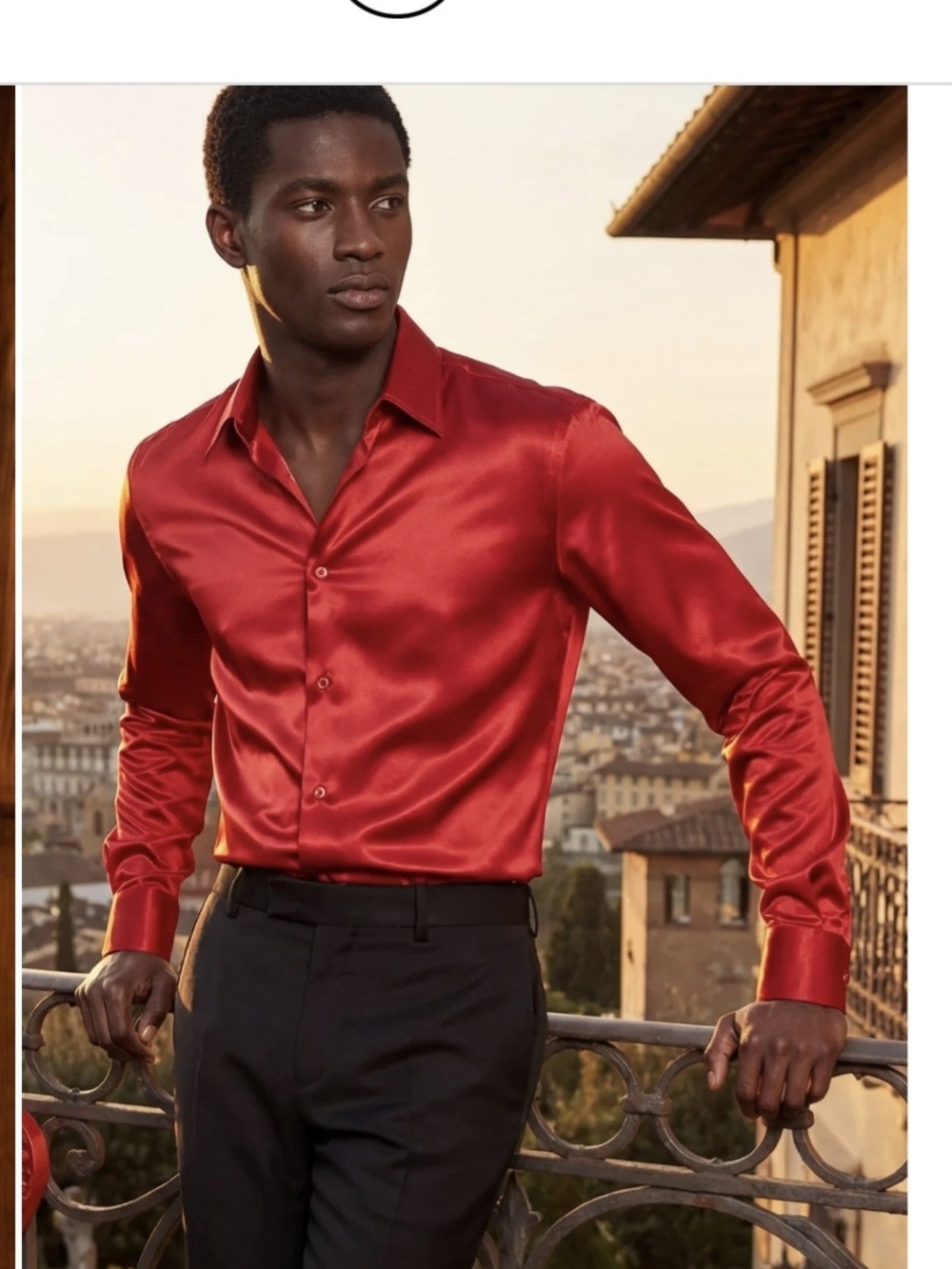 Barabas Lust For Life Satin Long Sleeve Shirt